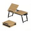 Laptop Table with Height and Angle Adjustment, Folding Table with Tilt Function and Drawer, Multifunctional Bed Table (only with 1pc Bed Table)