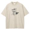 Anime Dandadan Okarun Graphic Washed T-Shirt Men Casual Loose Tshirts Vintage Trendy Cotton TShirt Harajuku Male Classic T Shirt