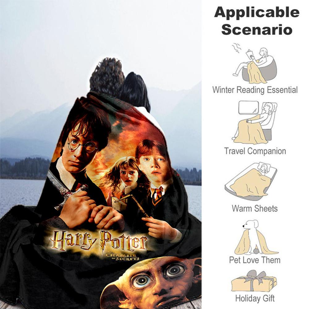 1pc Harry Potter Chamber of Secrets Dobby Outdoor Flannel Throw Blanket All Season Soft Warmth,Home Decor 1031234