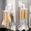 360 Degree Rotating Adhesive Wall Hook Rack With 4 Hanging Hooks Drill Free For Kitchen Bathroom Storage