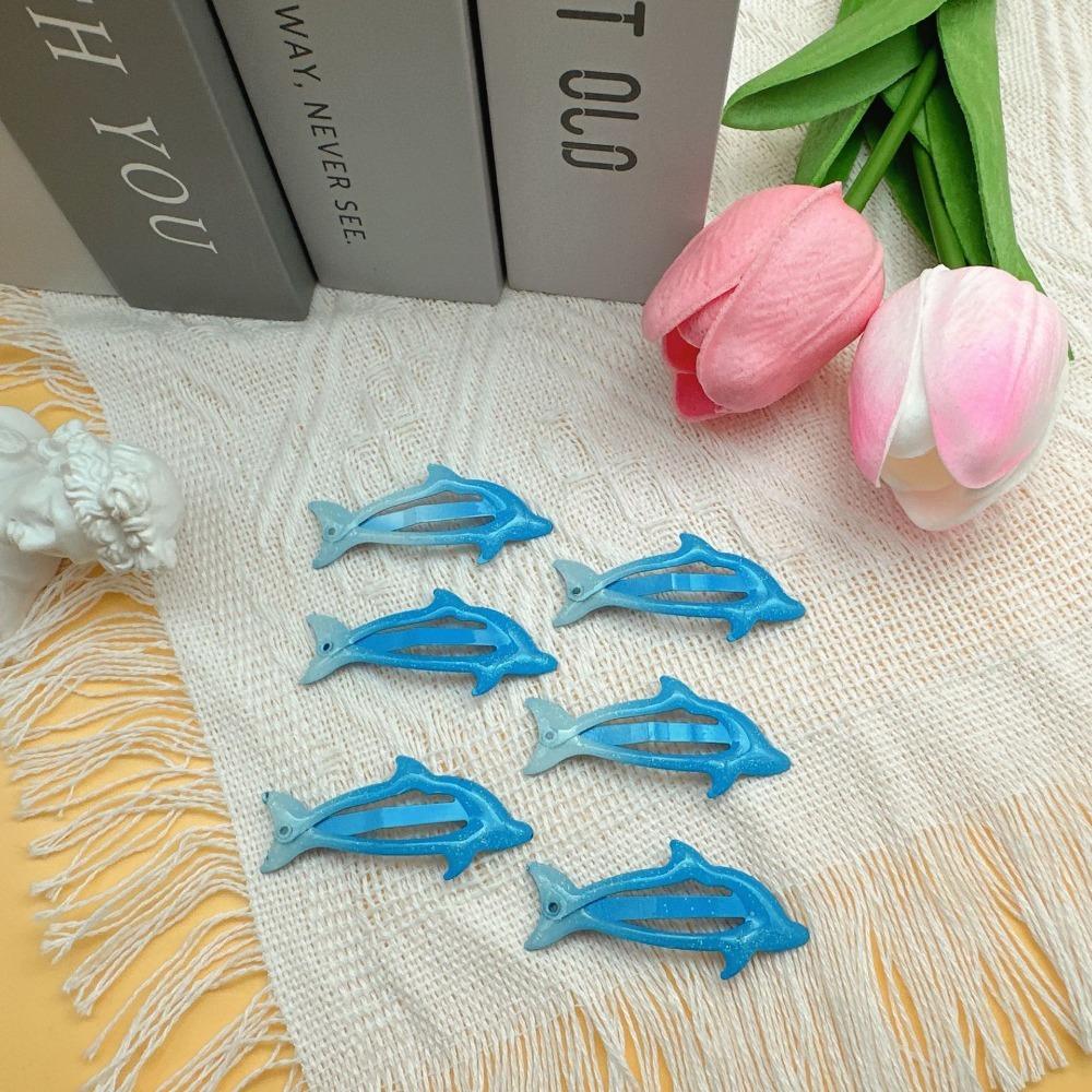 3/4pcs Cute Blue Dolphin Shaped Hair Clip for Petite Girls, Sweet Hair Accessories, Sweet and Fashionable Hair Accessories