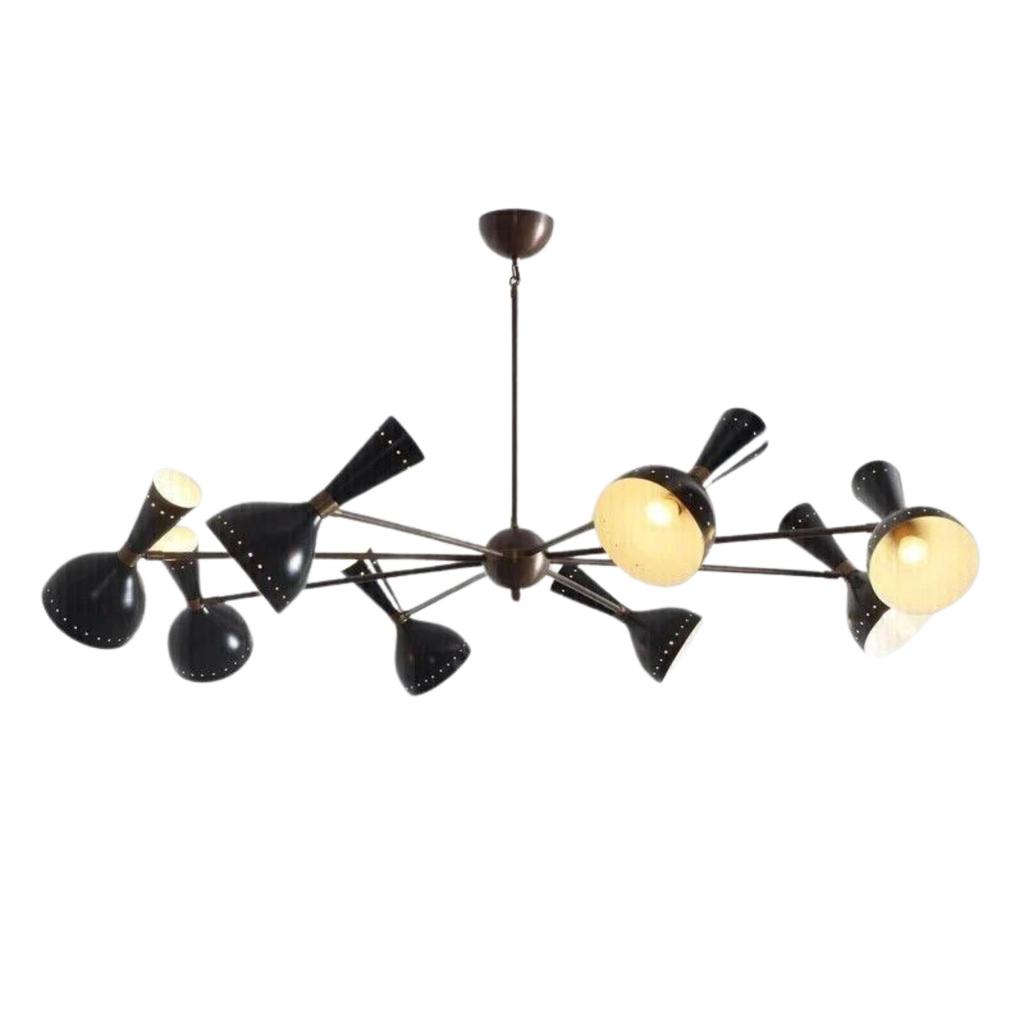 Diabolo 8 Arm Chandelier In Style Of Stilnovo Modern Mid Century 1950 Italian