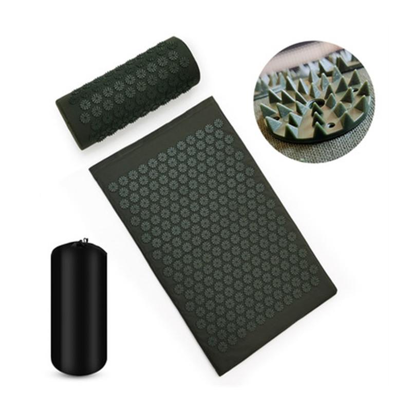 Massagegerät Yoga Matte Kissen Akupressur Massagematte Sets Dornen Fitness Yoga Pilates Stressabbau Rückenschmerzen Applikator Kuznetsov