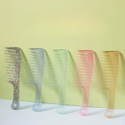 Colorful Wide Teeth Comb Professional Salon Barber Hair Styling Comb Anti Static Scalp Massage Plastic Hair Comb for Women Girls
