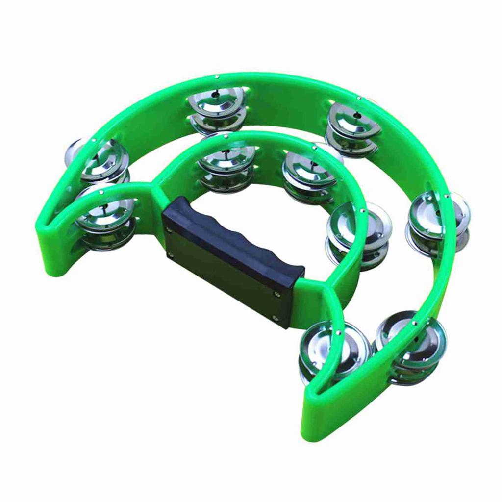 Handheld Tambourine Double Row Handbell Ergonomic Handle Grip Tambourine for KTV Party