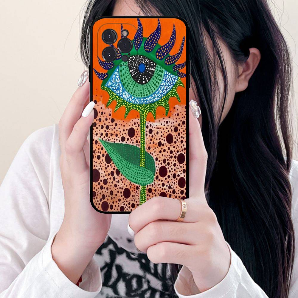 

Y-Yayoi K-Kusama Чехол для телефона с рисунком для iPhone 16 15 14 13 12 Mini 11 Pro XS Max X XR SE 6 7 8 Plus Мягкая силиконовая крышка iPhone 11