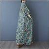 Women's Vintage Long Dress with Cotton and Linen Patterns
