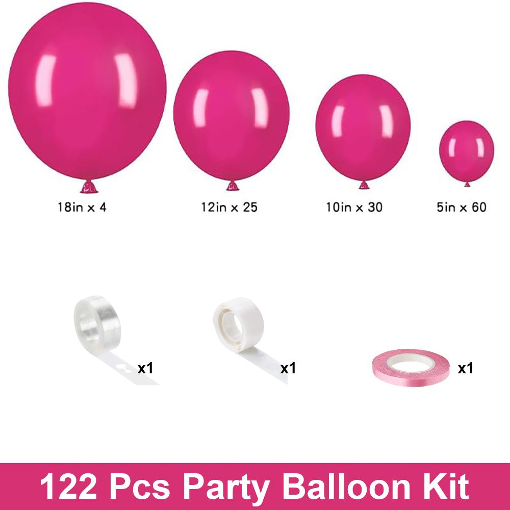 122PCS multi-color latex balloon set suitable for birthday parties, weddings, Valentine's Day party decoration