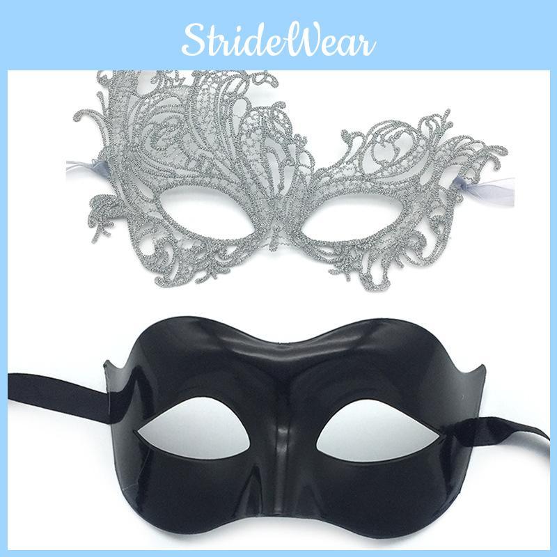Silver Thread Half Face Mask With Eye Cover For Cosplay And Party Use