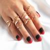 Damen-Ring-Schmuck, 6-teiliges Set, Ring-Kombination, offenes Ring-Set