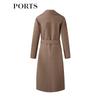 PORTS Women's Belted Wool Blend Mid-Length Coat