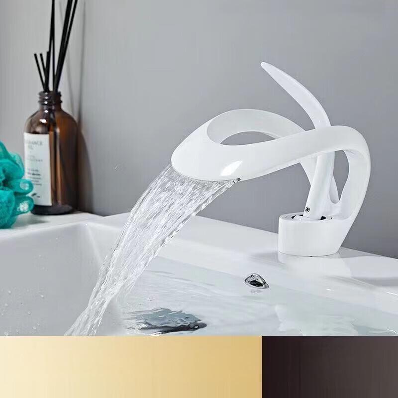 White Waterfall Basin Faucet
