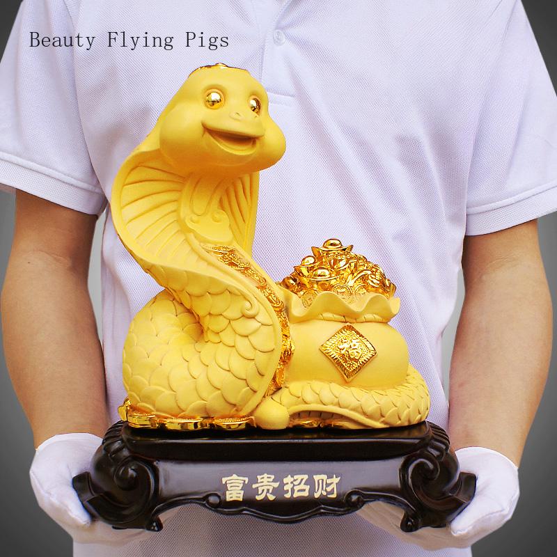 Moderne minimalistische Harz Glück Tierkreis Schlange Dekorationen Geburtstagsgeschenke Maskottchen goldene Schlange Dekorationen Künstliches Tier