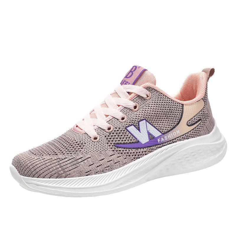 

2024 autumn new fly-woven sports shoes hollow, light and breathable cold sticky shoes casual running shoes foreign trade 44 рожевий