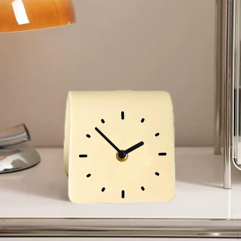 Desk Clock Desktop Ornament Table Decorative Simple Silent Modern Art for Shelf Bedside