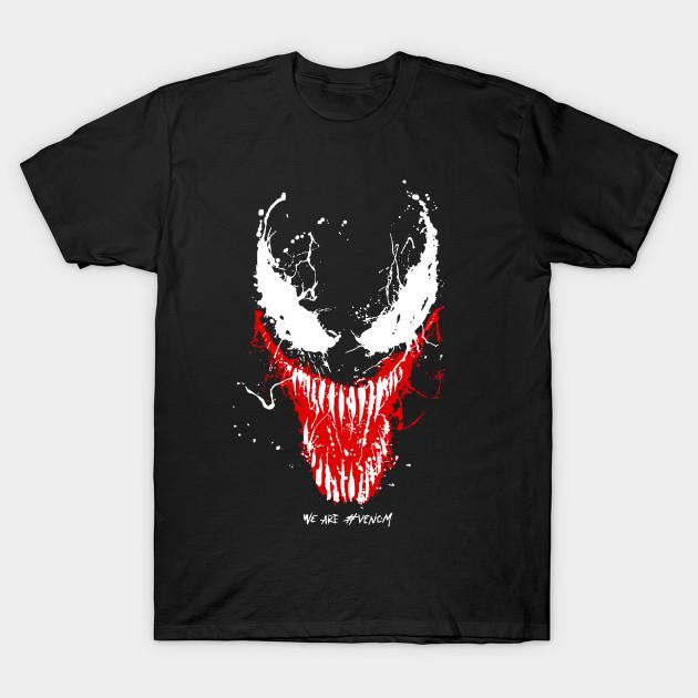 

Men Black Print T-shirt Venom No-Cut Transfer Paper Print Cotton Tshirt 2XL чорний