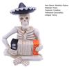 Mini Halloween Skeleton Figurines Resin Guitar/Accordion/Violin Player Skeleton Statue Halloween Collectible Decoration for Home Office Desk Decor