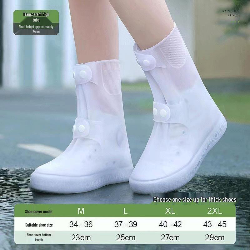 Wiederverwendbare Wasserdichte Silikon Anti-Rutsch Regenschuhüberzieher, Abriebfester High-Top Schutz für Damen und Kinder