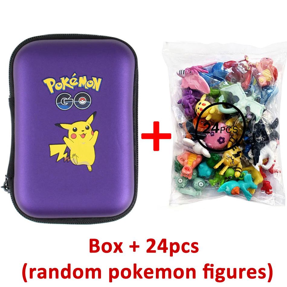 24pcs/Bag Set Game Character Figures Toy 2-3cm Bulk Anime Small Pocket Monster Mini Doll Lot Pikachu Figurine Birthday Gift
