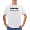 I Survived Their Criticism TShirt Oversized Summer Tops Korean Fashion Sweat Clothes for Men