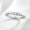 Smyoue 0.13CTTW 2.5mm Certified Moissanite Rings for Women 5 Stones Sparkling Silver 925 Wedding Band Mach Diamond GRA