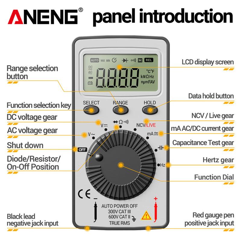 Digital Mini Multimeter ANENG AN101 4000 Counts Professional AC/DC Voltage Tester Automotive Current Tester Electrician Tools