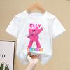 Pocoyos T-shirt Children Kawaii Cartoon Tee Top White Round Collar Clothing New Boys Girls Summer Short Sleeve Kids Clothes Gift