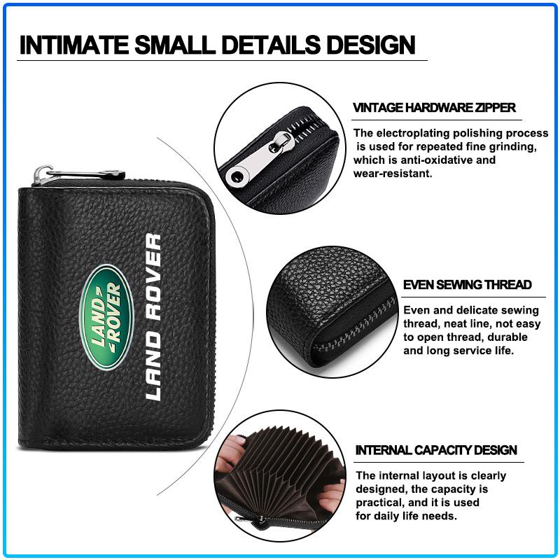 Leather Car Driver's License ID Card Bank Card Wallet Car Styling For Land Rover Freelander 2 L2 L319 L462 LF Range Sport Evoque L322 Discovery 2 3 4
