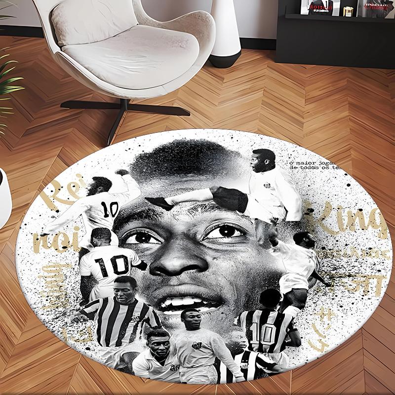 Pele (1) Round Office Rug Decorative Floor Rug for Office Bedroom Living Room and Home Space