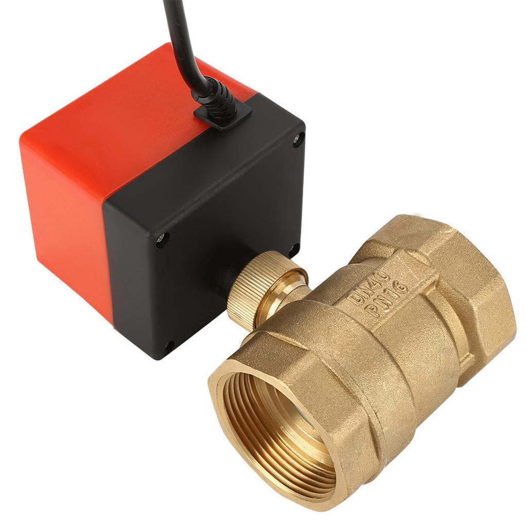 DC 24V 2 Way 3 Wire Brass Motorized Ball Valve Electrical Valve DN40 G1 1 2