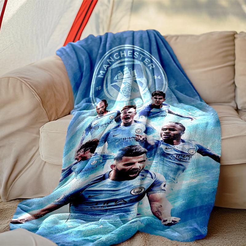 Manchester United Manchester City Blanket Lightweight Print Throw Blanket For Couch, Bed, Car, A Heartfelt Gift for Your Family and Friends
