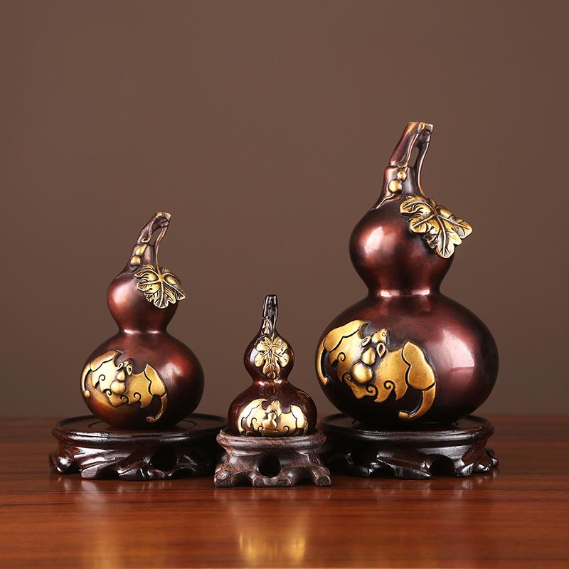 Copper Gourd Home Decoration Living Room Entrance Creative Gift Office Ornament