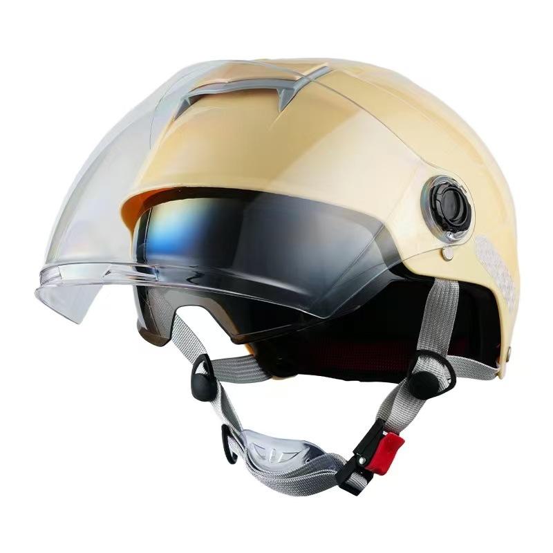 Sunscreen Electric Vehicle Men and Women Double Mirror Helmet Four Seasons Universal Battery Motorcycle Hat