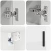 Bathroom Furniture Set with Door 5 Pcs White Engineered Wood & Metal