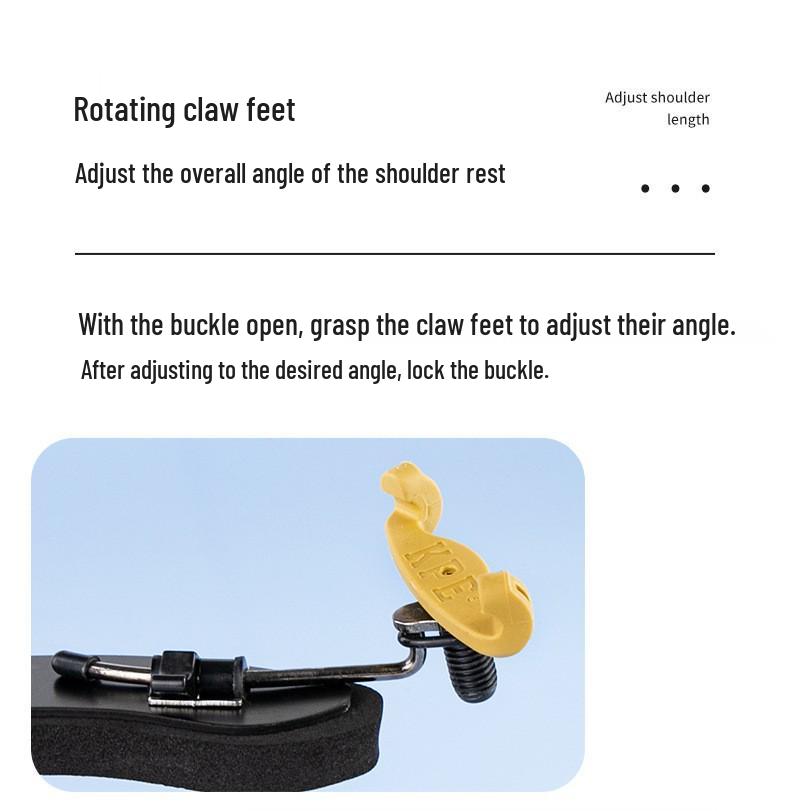 KPE Adjustable Violin Shoulder Rest with Thick Sponge Pad for 1/2, 1/4, 3/4, 4/4 Violins