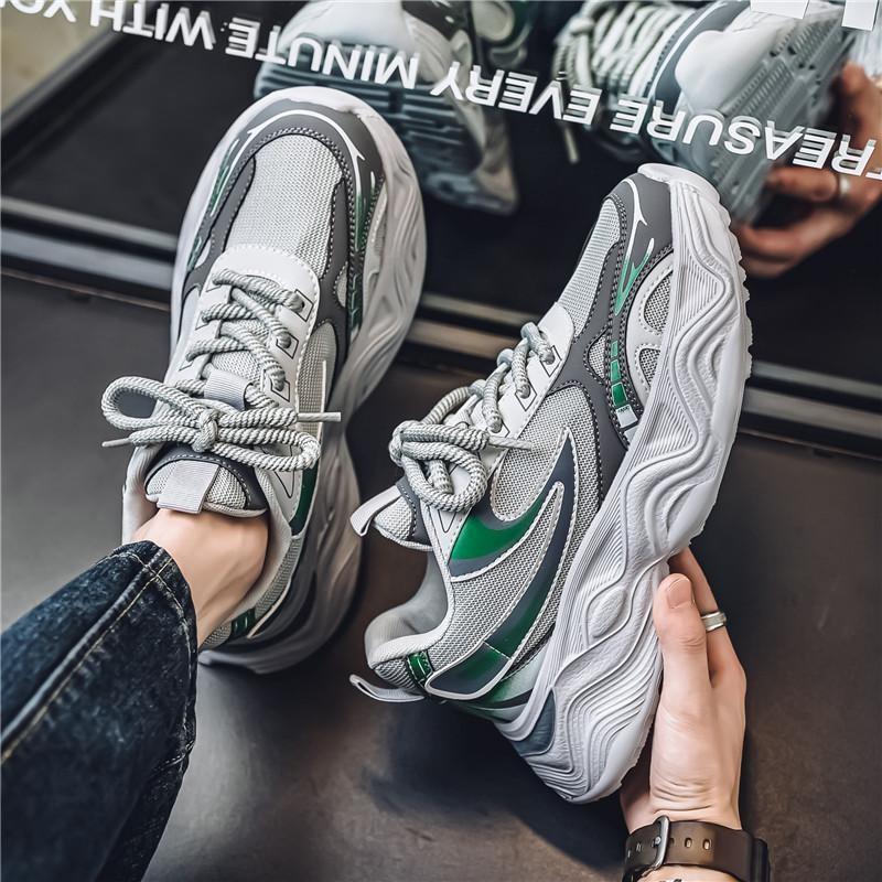 

- Thick-soled heightening dad shoes men s spring and autumn new port style trend versatile student air cushion mesh casual sports shoes batch 44