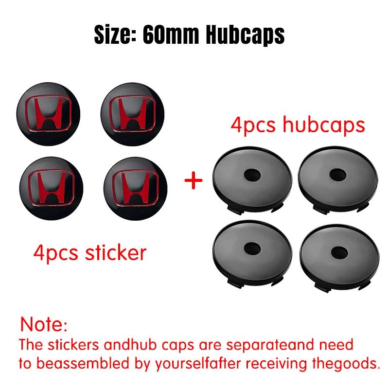4pcs 56/60mm Car Wheel Center Cover Hub Caps Badge Auto Accessorie For Honda Mugen INSPIRE VTEC DOHC Modulo Vezel CITY CIVIC RR