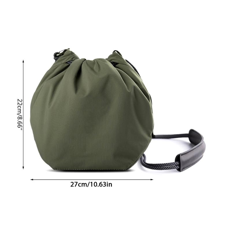 Camera Bag Camera Case Drawstring Soft Camera Bag with Adjustable Strap Vintage DSLR Lens Case Gadget for Travel