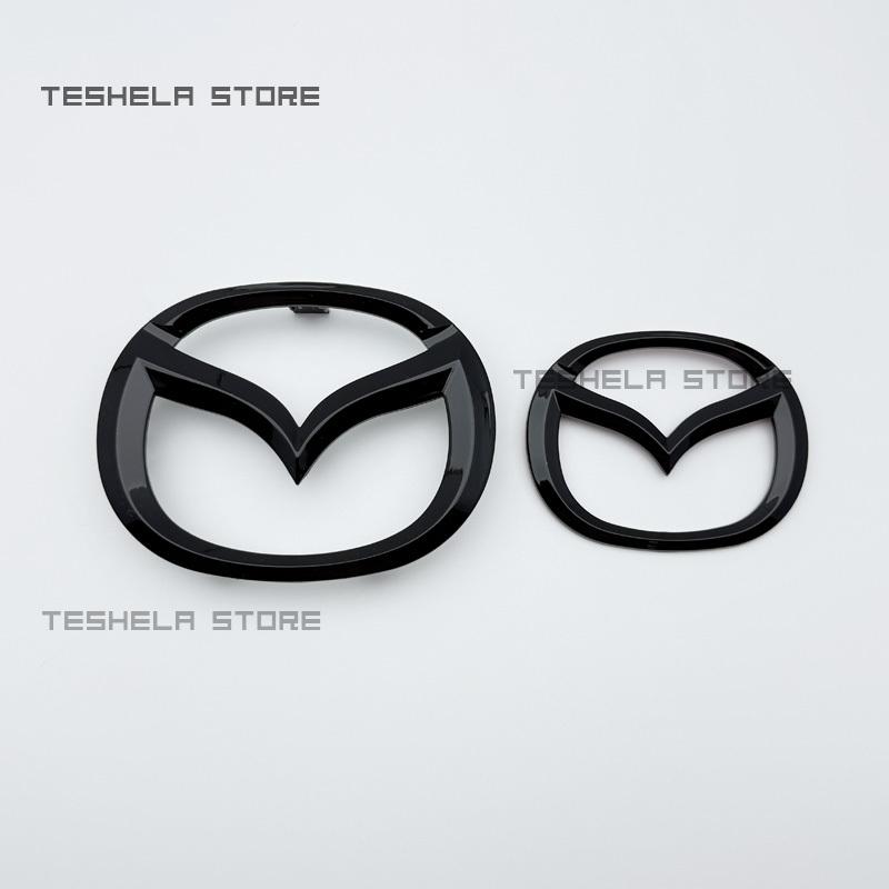 Black Car Front Grille Hood Bonnet Emblem Rear Trunk Badge Logo F Sticker For MAZDA 6 2014-2022 Grille Logo Rear Trunk Sticker
