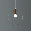 Modern Pendant Light For Lobby Dining Room single ring Arts Decoration lighting Antique Gold suspension Pendant Lamp E14 lights