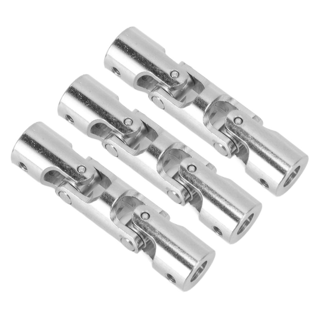 3Pcs 6mm to 6mm Inner Dia 2 Section Rotatable U Joint Coupler Metal Steel Universal Steering Shaft