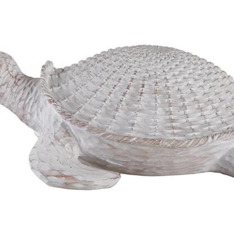 Coastal Style Resin Turtle Decorative Piece with Texture for Desktop Display. Maritime Beach Style Home Decoration Sculpture.