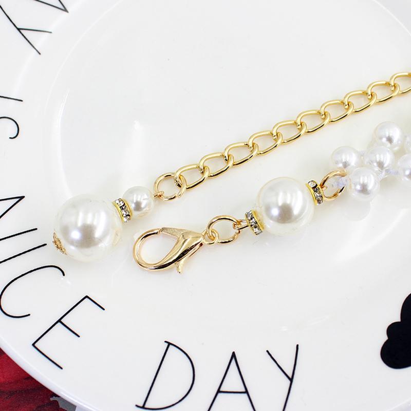 Women Elegant Pearl Chain Belt Thin Waist Gold Metal Belts For Girls Lady Sweet Dress Waistbands Straps Accessories