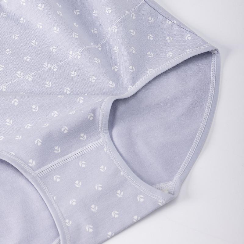 Women S High Waist Cotton Floral Briefs Long Crotch Antibacterial Underwear