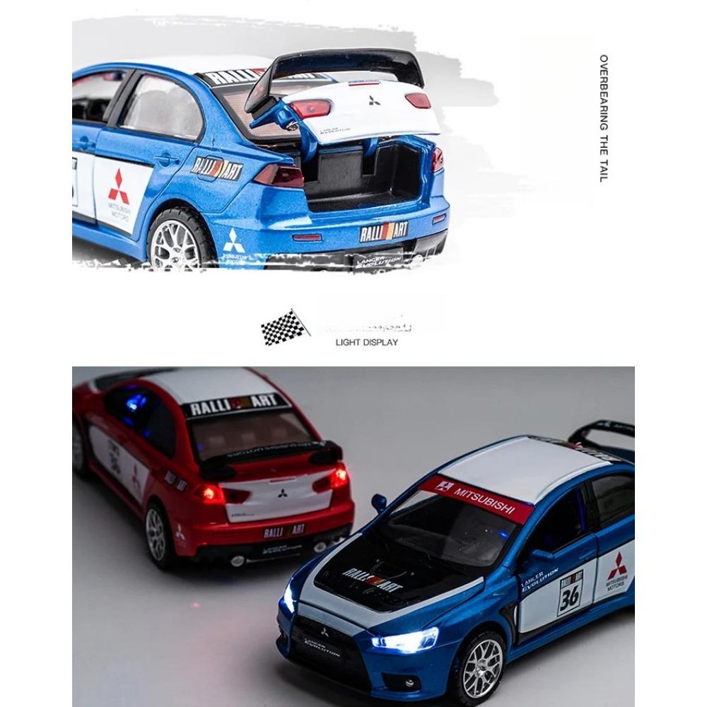 1/32 Mitsubishi Lancer Evolution GT3 Metal Alloy Car Model Diecasts Toy Vehicles Model Sound Light Car Toys for Childrens Gifts
