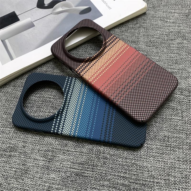 Luxury Carbon Fiber Texture PC Frameless Phone Case For HuaWei Mate 80 70 60 Pura 80 70 Pro Max RS Heat Dissipation Bumper Cover