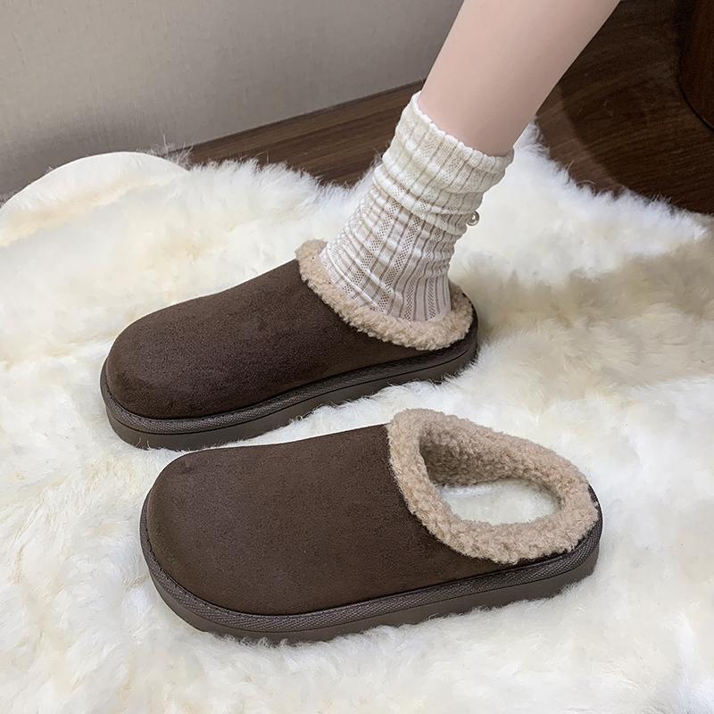 Mode 2025 Neue Winter-Schneestiefel Samt und Verdickte Warme Baumwollschuhe Draußen Tragen Rutschfest Verschleißfest Umwickelter Kopf Halbschlepp