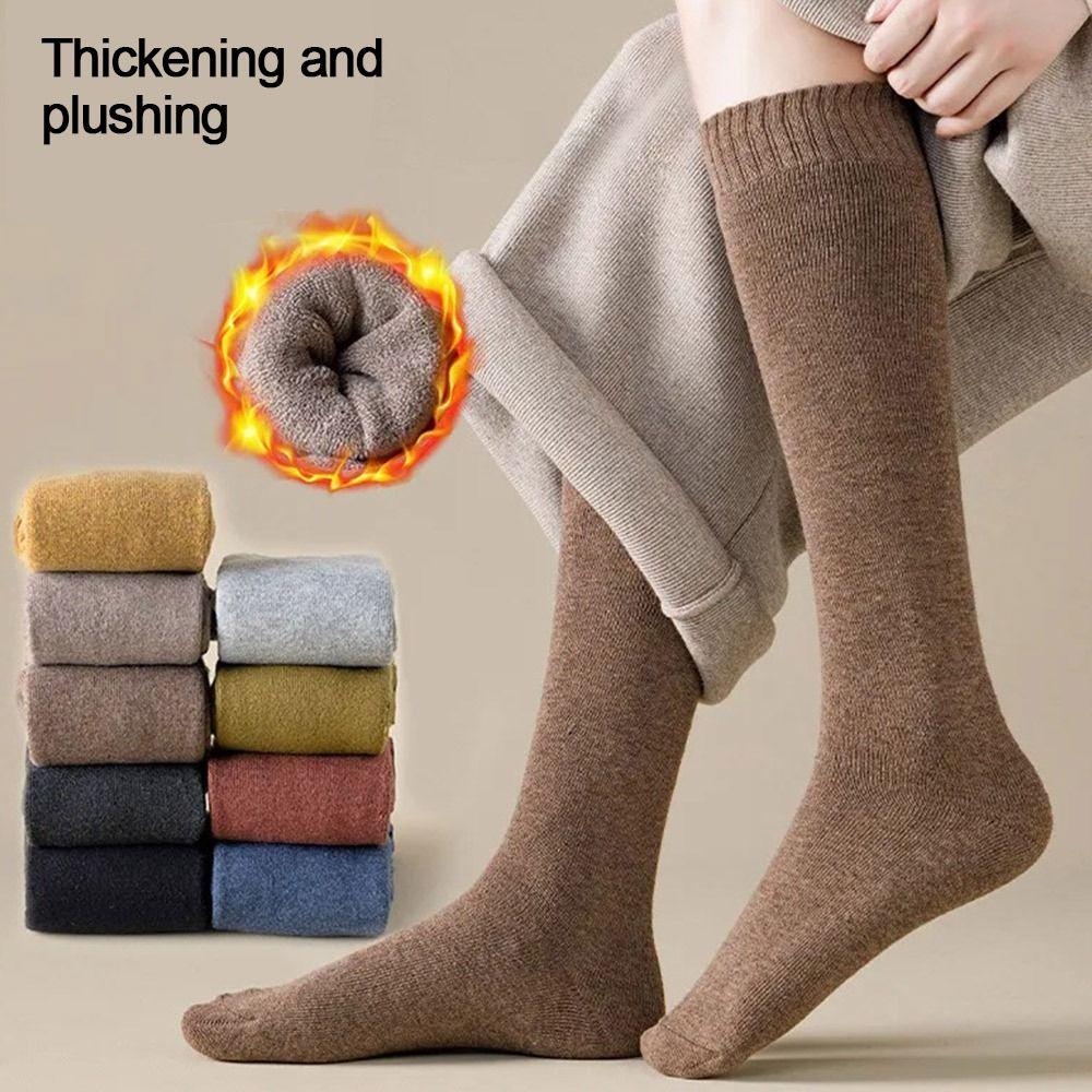Knee High Winter Compression Stocking Thicken Warm Thermal Calf Socks  Women Men