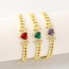 Retro Colored Zircon Love Bracelet Women's Light Luxury Handmade Versatile Jewelry