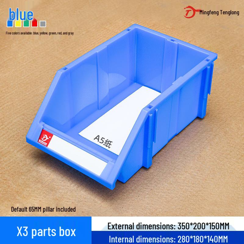 Angled Entry Heavy-Duty Plastic Storage and Organizer Box for Components and Hardware